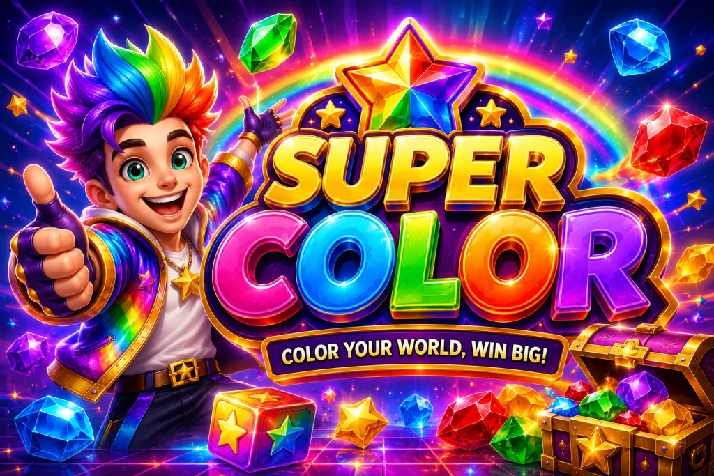 Quả cầu pha lê đa sắc tỏa vệt sáng bùng nổ biểu tượng trong 89KING Super Color